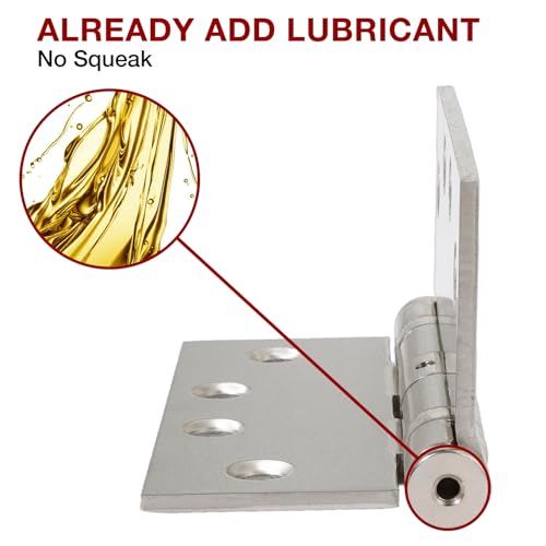 TDCHINGES Heavy Duty Door Hinges Brushed Nickel 4.5 Inch x 4 1/2" Square - color: Satin Nickel, size: 18 Pack-BB