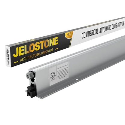42'' Commercial Automatic Door Bottom, Mill Finish, 9/16" W x 1-3/8"H Aluminum Automatic Door Bottom, Full Mortise with Neoprene Insert, JS-4111RL - size: 42''