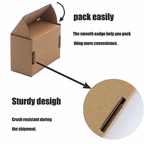3.1"x 1.5"x 2.5" Extra Small Shipping Boxes, Brown Kraft Corrugated Cardboard Mailer Boxes, Recycable and Crush Resistant (8 Pack)