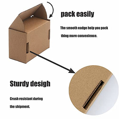 3.1"x 1.5"x 2.5" Extra Small Shipping Boxes, Brown Kraft Corrugated Cardboard Mailer Boxes, Recycable and Crush Resistant (8 Pack)