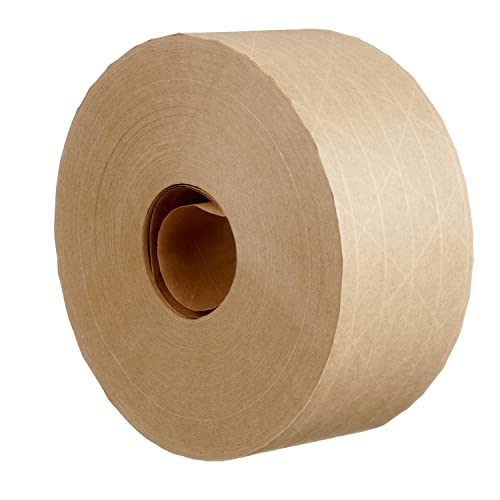 3M Water Activated Paper Tape 6144, Natural, Economy Reinforced, 70 mm x 450 ft, 10 per case