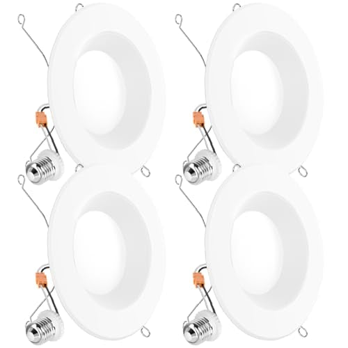 Sunco 4 Pack 5/6 in. LED Baffle Retrofit Downlight - size: 6 inches