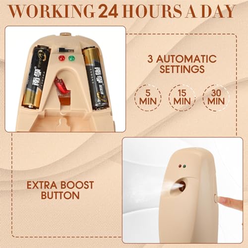 Maxcheck 4 Pcs Automatic Air Freshener Spray Dispenser Room, Light Khaki - color: Light Khaki