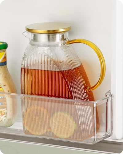 Baffect Water Pitcher Glass Jug With Lid and Spout(Vertical Pattern) - style: Vertical Pattern
