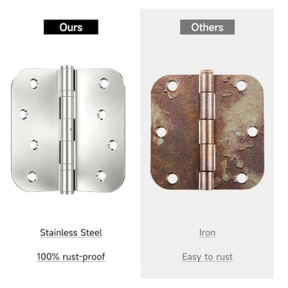 Ball Bearing Door Hinges, 4x4 Inch Stainless Steel Brushed Nickel, 3 Pack - color: 3 Pack Stainless Steels, size: 4 inch - 3 pack