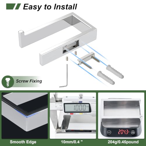 Sayayo Chrome Toilet Paper Holder Wall Mount, RV Toilet Tissue Holder - color: Chrome