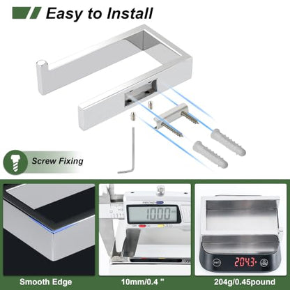 Sayayo Chrome Toilet Paper Holder Wall Mount, RV Toilet Tissue Holder - color: Chrome