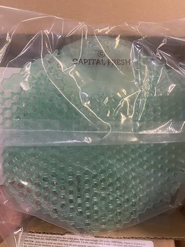 Capital Fresh Wave 3D Urinal Screen, Cucumber Melon Scent, Green Honeycomb Design, 10 Count