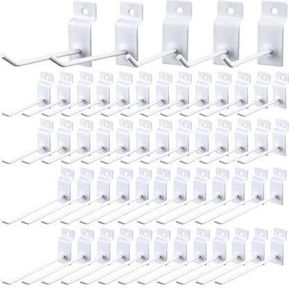Moxweyeni 50 Packs Slatwall Hooks 4 Inch 6 Inch, White - color: White