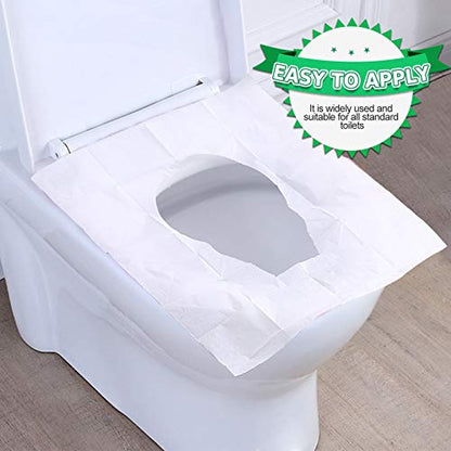 YGDZ Toilet Seat Covers Disposable, 110pcs Flushable Travel Disposable Toilet Seat Covers for Adults Kids Potty Training, Travel Essential Accessories for Airplane, Road Trips, Camping - size: A-Normal Size