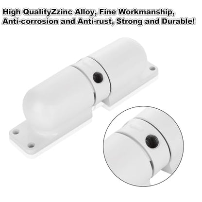 2PCS Automatic Door Closer for Home, Heavy Duty Zinc Alloy Auto Door Closer with Spring Tension, Self-Closing Safety Hardware for Interior Doors, White (2-Pack)
