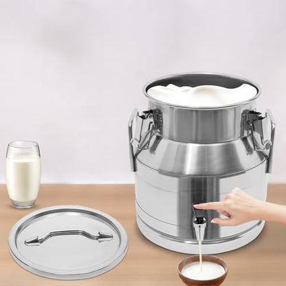 Stainless Steel Milk Bucket with Faucet, with Sealing Lid,Large Liquid Container Storage Keep Food Dry and Fresh for Milk and Wine (20L/5.3Gal,w/Faucet) - size: 20L/5.3Gal,w/Faucet