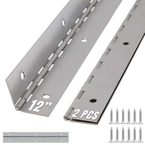 ALBO 12" x 2" Piano Hinge Stainless Steel 304, Silver, 2-Pack - color: Silver, size: 12 Inch