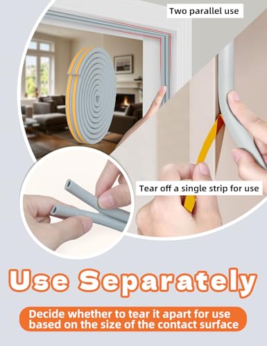 Weather Stripping Door Seal Strip,32.8 FT D Shaped Weatherstripping - color: Gray, size: S (3/8"W × 1/4“T)