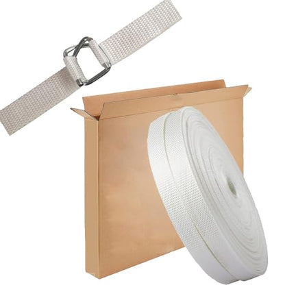 3/4" x 330' Woven Cord Strapping Kit with 50 Pack Metal Wire Buckles