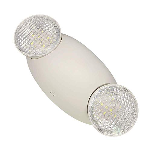 Amazon Basics LED Emergency Light, UL Certified, 6-Pack, Adjustable Two LED Bug Eye Head, Battery Backup, 90-Minute Backup, Nickel Cadmium
