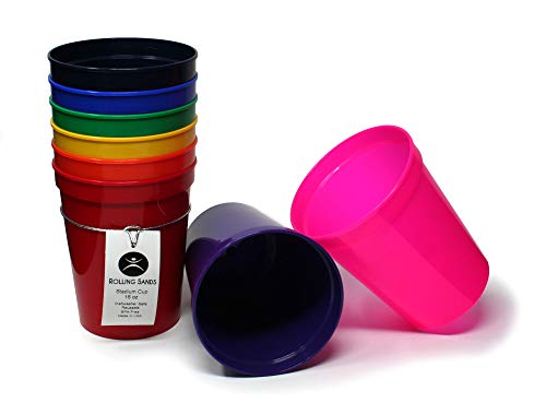 Rolling Sands USA Made 16 oz Reusable Plastic Stadium Cups, 8 Pack, Rainbow - color: Rainbow