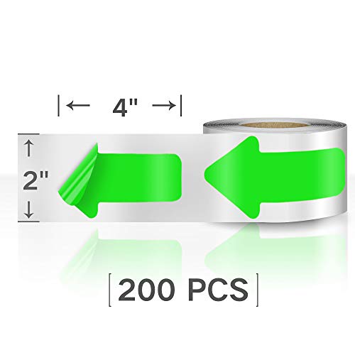 EVQ Green Arrow Floor Sticker Tape 2 x 4 Inch Directional Vinyl 200 PCS - color: Green, size: 2"×4"