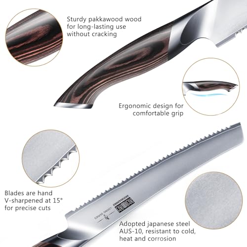 HOSHANHO Bread Knife 10 inch, Ultra Sharp Japanese Serrated Bread Knife - size: 10"