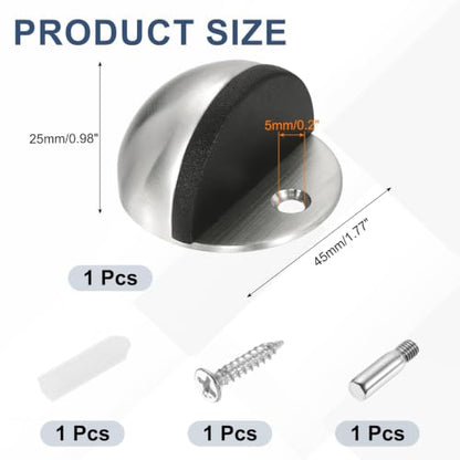 uxcell Low Dome Floor Door Stop, 45mm Dia. Stainless Steel Door Stopper - color: Silver Tone