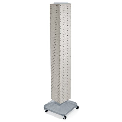Azar Displays 703390-WHT Standard Four- Sided Interlocking Pegboard Floor Display, White Translucent Color - color: White