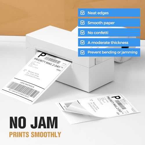 Fanfold 4" x 6" Direct Thermal Labels 2000 Thermal Printer Paper 4 Stacks Shipping Labels - style: 2000 Labels-White