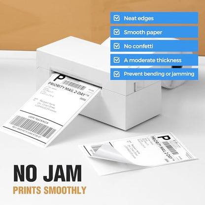 Fanfold 4" x 6" Direct Thermal Labels 2000 Thermal Printer Paper 4 Stacks Shipping Labels - style: 2000 Labels-White