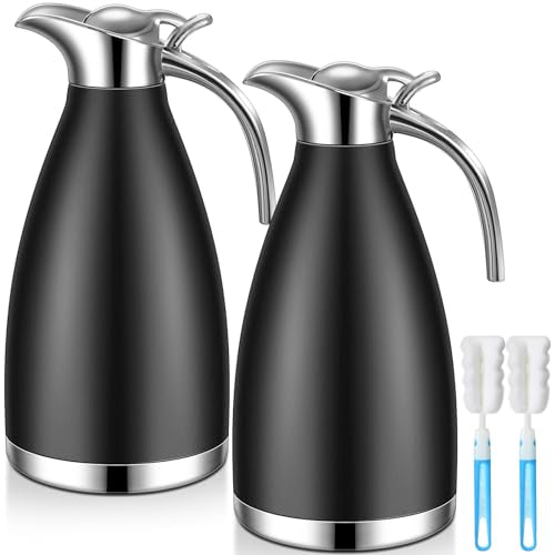 Uiifan 2 Pcs 68oz Thermal Coffee Carafe for Keeping Hot/Cold - color: Black