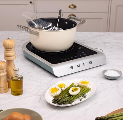 SMEG 1800W Portable Induction Cooker – Collezione Collection | Single-Burner Induction Hob with Probe, 9 Power Levels + Boost, Touch Controls — Travel/RV/Compact Kitchen-Jade - color: Jade