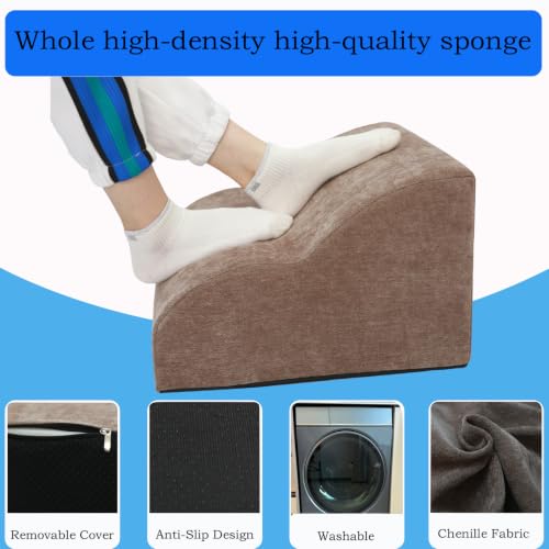 Foot Rest for Under Desk at Work.Multifunctional 3-Tier Foot Stool - color: Standard-brown