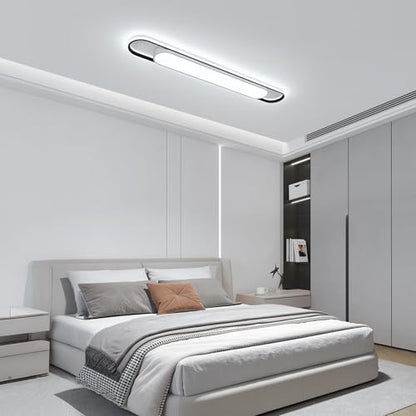 4Ft Cool White Modern LED Ceiling Lighting,65W Metal Linear Ceiling Lamp,6500K High Brightness Simple Long Light for Kitchen Dining Living Room Laundry, Garage Cloakroom Lighting (48Inch) - color: Cool White (6500K/NOT Dimmable ), size: 4 FT (48 Inch / 12