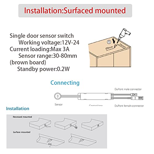 VST Single Door IR Sensor Switch for LED Lights, Silver(DC 12/24V 3A) - color: Silver