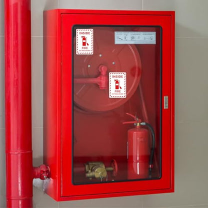 6PCS Fire Extinguisher Inside Sign Stickers,Self Adhesive Vinyl Waterproof and Scratch Resistant Safety Fire Extinguisher Label Waterproof, Suitable for Cars, Trailers, Rv's, Trucks and Vehicles Red on White 3.5"x2.3" - color: Fire Extinguisher Inside 482