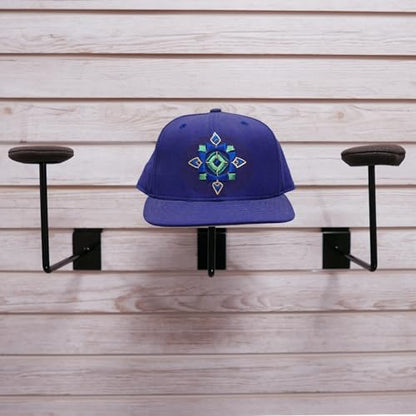 Slatwall Single Hat Display, Millinery Headwear Display Rack with Foam Pad - Black - 10 Pack - color: Black, size: 10 Pack