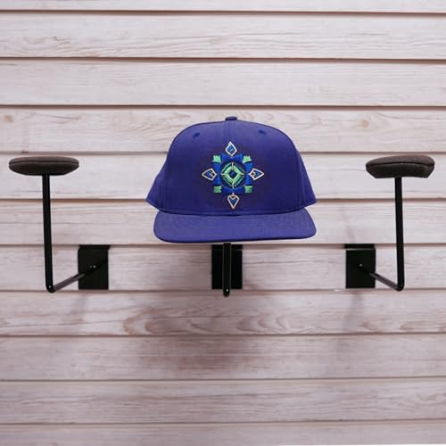 Slatwall Single Hat Display, Millinery Headwear Display Rack with Foam Pad - Black - 2 Pack - color: Black, size: 2 Pack