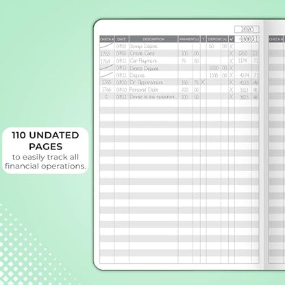 Clever Fox Check Register Book, Checkbook Ledger, 5.8x8.3 Dark Green - color: Dark Green, size: A5 (5.8'' x 8.3'')