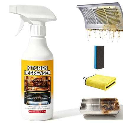 300ml/10.56FL OZ Greasekiller Spray BBQ Grill Cleaner, Fast Acting Heavy Duty Grill Degreaser Spray, Effectively Removes Grease for Outdoor BBQ Grate,Grill Lid,Stovetop