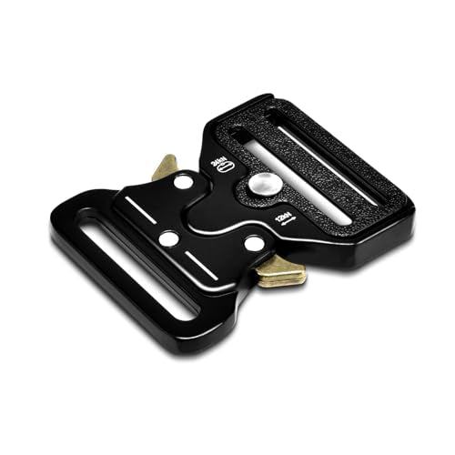 1-1/2 Inch Tactical Buckle Replacement, Metal Heavy Duty Tactical Belt Buckles for Webbing Nylon Strap, Dog Collar, Harness Military Buckle Backpack Clip Hardware, Black - color: 04(1-1/2" Black Metal Buckle 1pcs)