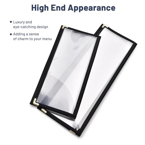 WeChef 30 Pcs 4.25 x 11" Restaurant Menu Covers 3 Page 6 View Trifold Menu - size: 4.25x11" - Tri-fold 6 View