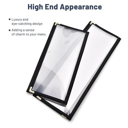 WeChef 30 Pcs 4.25 x 11" Restaurant Menu Covers 3 Page 6 View Trifold Menu - size: 4.25x11" - Tri-fold 6 View