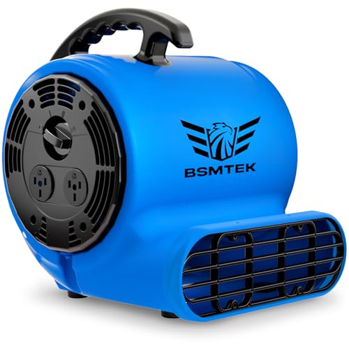 Air Mover Blower Fan, Industrial 1/2HP 2500CFM Monster Floor Blower Carpet Dryers - 3 Speeds, 4 Adjustable Angles, 15FT Long Cord, Stackable - 2026 Upgraded - color: Blue, size: 2500CFM