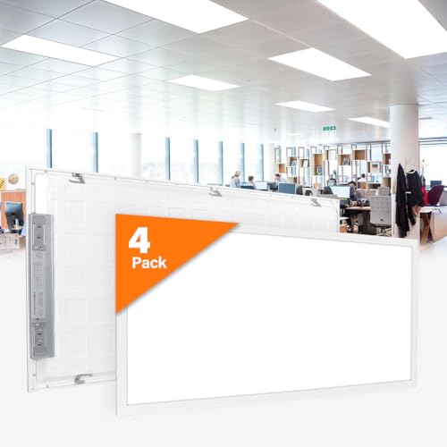 4 Pack 2x4 LED Flat Panel Light Drop Ceiling, 0-10V Dimmable - size: 2x4 FT- 4 Pack