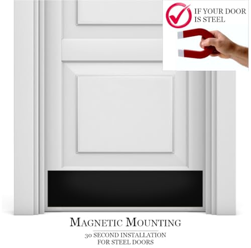 Door Kick Plate, 6x30 in, Satin Black, Magnetic - color: Satin Black, size: 6" x 30"