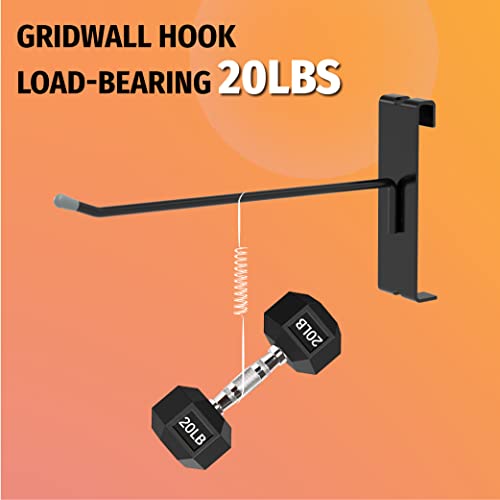 HUHOLE 50 Pack 4 Inch Black Gridwall Hooks Metal Display Hangers - size: 4 Inch