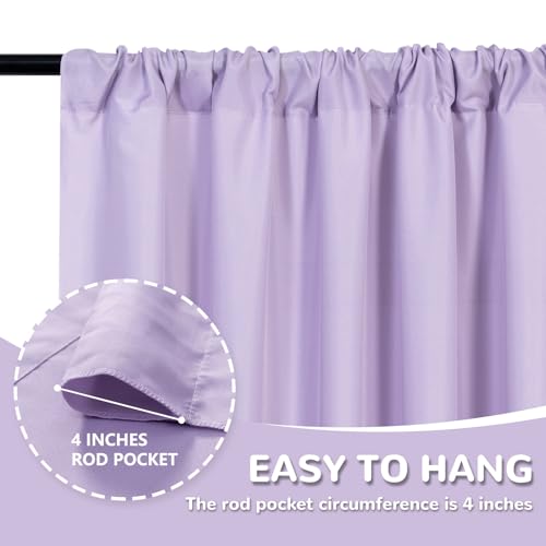 MEETSKY Purple Backdrop Curtains,Wedding Backdrop Drapes,5ft x 7ft,2 Panels - color: Light Purple, size: 60"W x 84"L (Pack of 2)