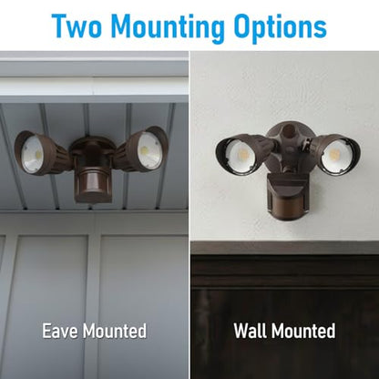 LEONLITE 3CCT Motion Sensor Security Lights Dusk to Dawn IP65 Bronze - color: Bronze (3000K/4000K/5000K)