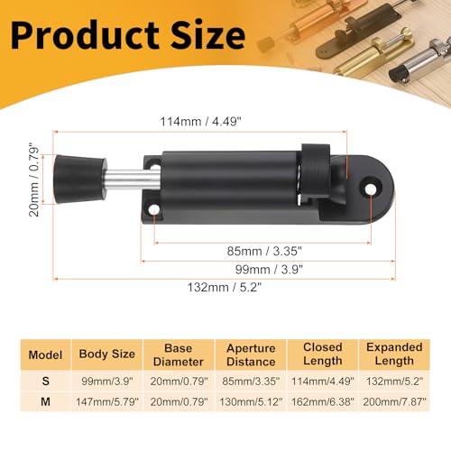 M METERXITY Kickdown Door Stop w/Rubber Tip and Screws 1" Black - color: Black, size: 1 Inch