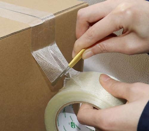BOMEI PACK 36PACK Reinforced Packing Tape, 5.5Mil 2Inx 55Yds, Heavy Duty Filament Strapping Tape 2inch for Packing Shipping, Moving and Storage, Total 1980yds - size: 36Rolls (2inch x 55yds)