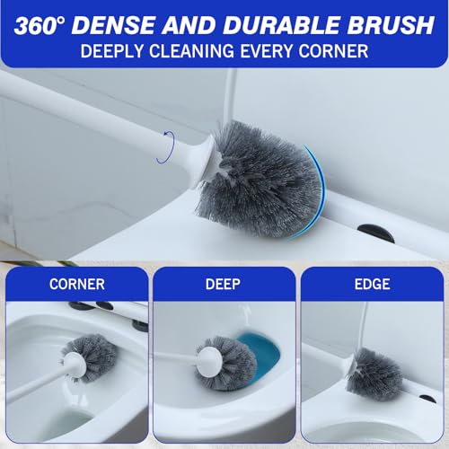 Patelai 6 Pack 18.12 Inch Toilet Brush and Holder for Bathroom