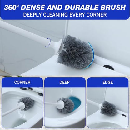 Patelai 6 Pack 18.12 Inch Toilet Brush and Holder for Bathroom